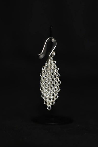 Wire Crochet Sterling Silver Earrings