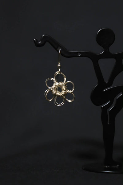 Sterling Silver Crochet Flower Earrings