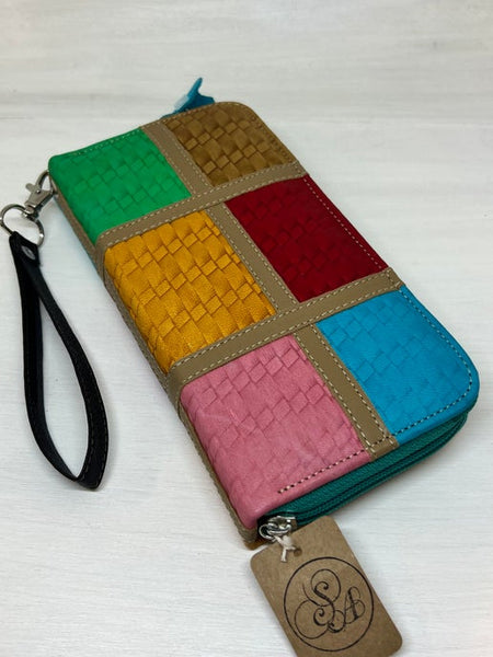 Leather Wristlet Clutch Wallet