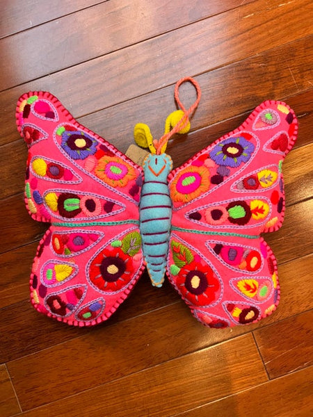 Hand Embroidered Butterfly Sofa Pillows