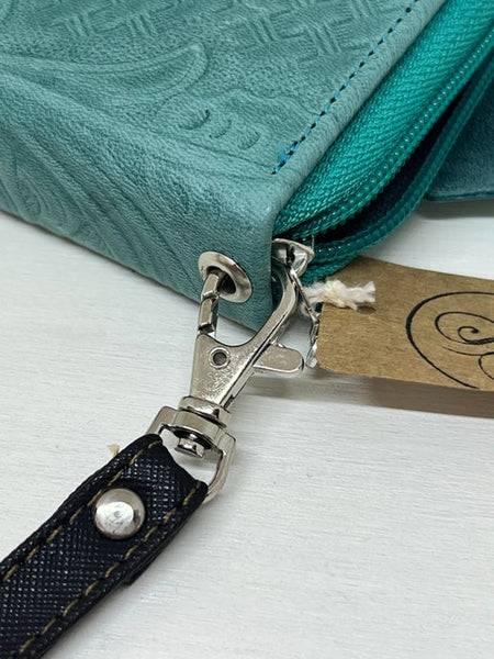 Leather Wristlet Clutch Wallet