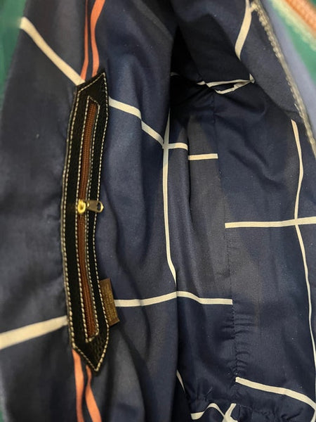 Embroidered Leather Tote Bag