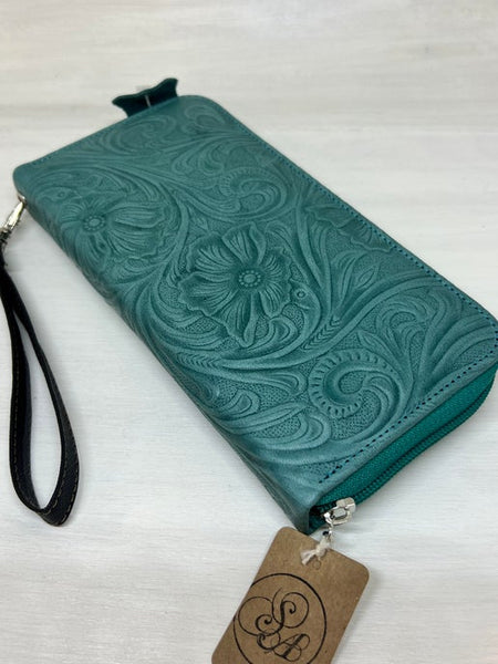 Leather Wristlet Clutch Wallet