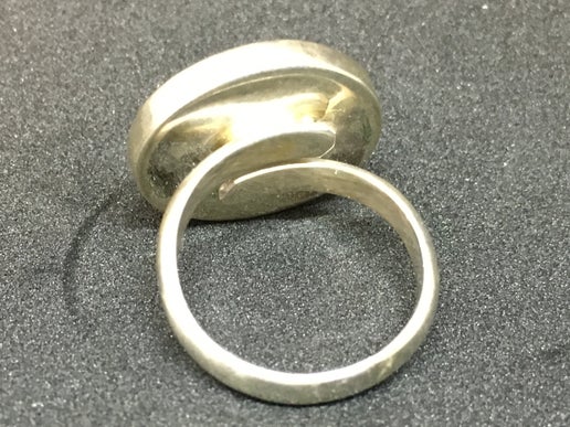 Peruvian Sterling Silver Inlaid Adjustable Ring