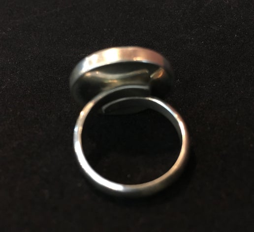 Peruvian Sterling Silver Inlaid Adjustable Ring