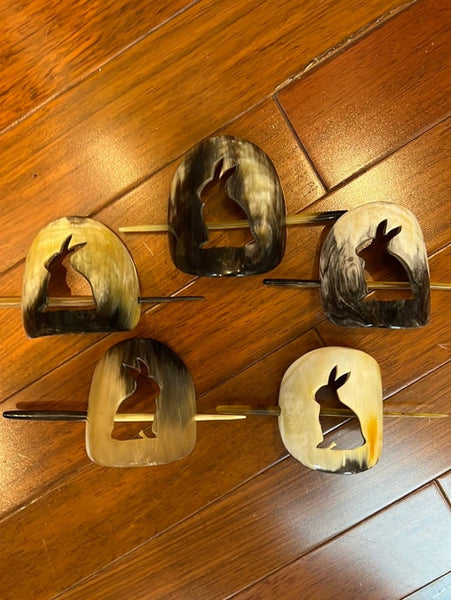Natural Horn Rabbit Hair/Scarf Pin