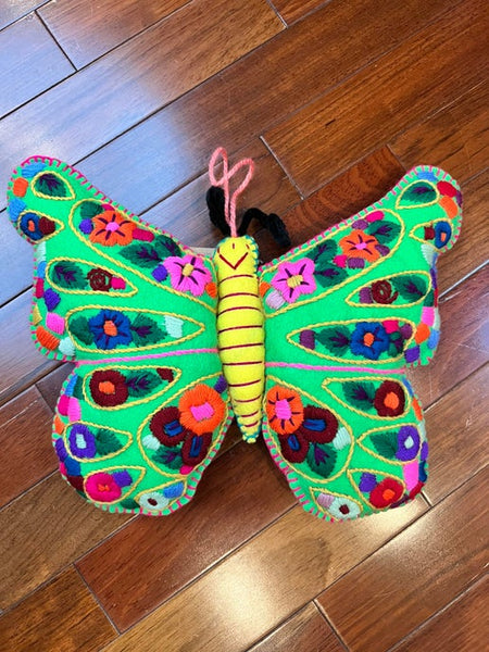 Hand Embroidered Butterfly Sofa Pillows