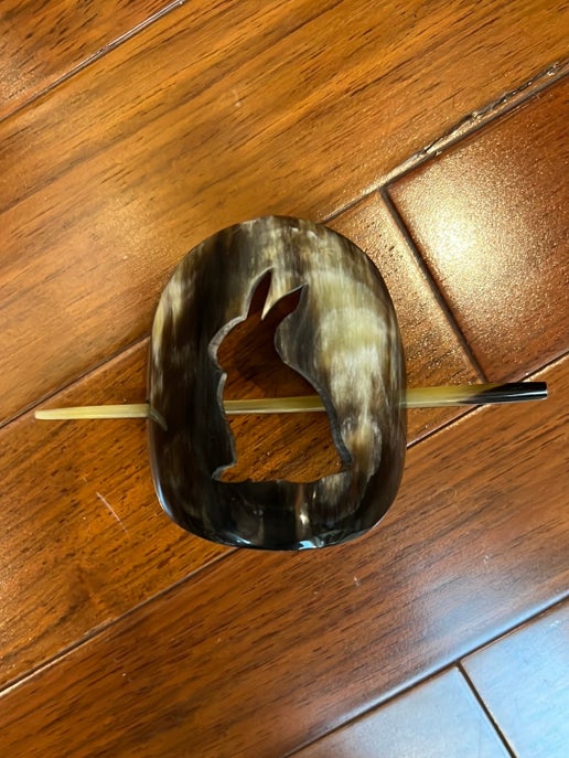 Natural Horn Rabbit Hair/Scarf Pin