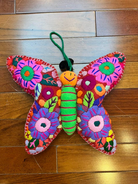 Hand Embroidered Butterfly Sofa Pillows