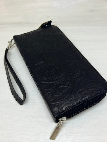 Leather Wristlet Clutch Wallet