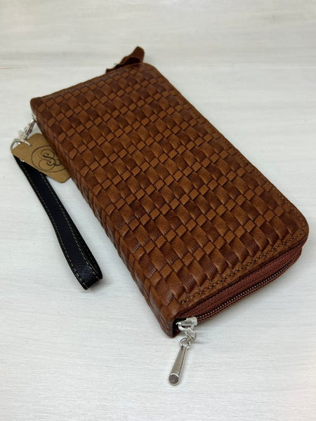 Leather Wristlet Clutch Wallet