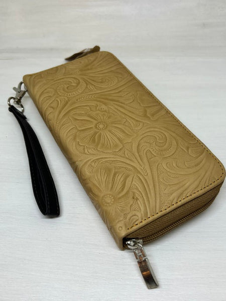 Leather Wristlet Clutch Wallet