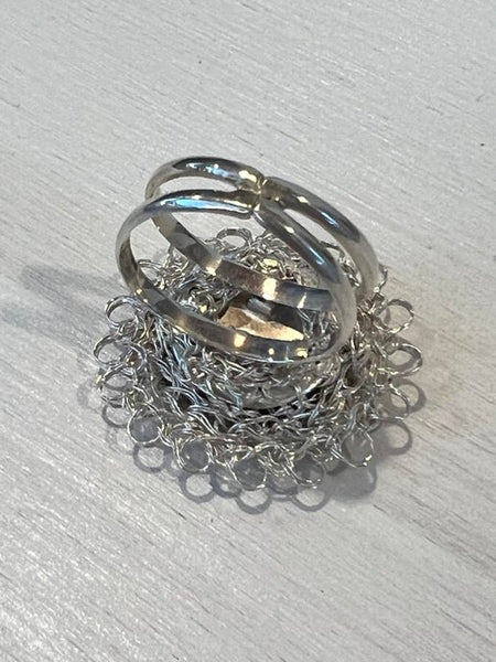 Wire Crochet Onyx Ring