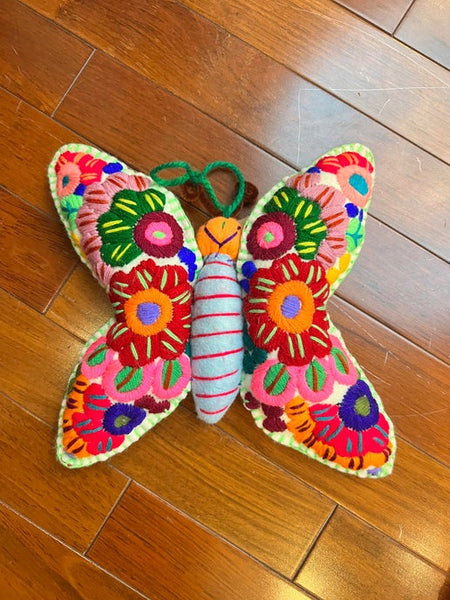 Hand Embroidered Butterfly Sofa Pillows