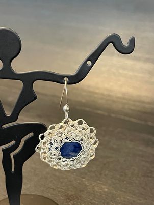 Sterling Silver Wire Crocheted Earrings