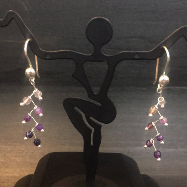 Sterling Silver Agate Earrings